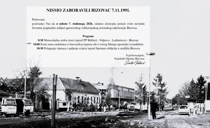 Nismo zaboravili tragične događaje u Bizovcu 7. studenoga 1991.