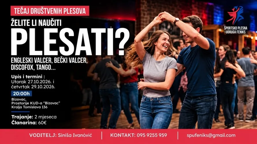 Tečaj društvenih plesova u Bizovcu